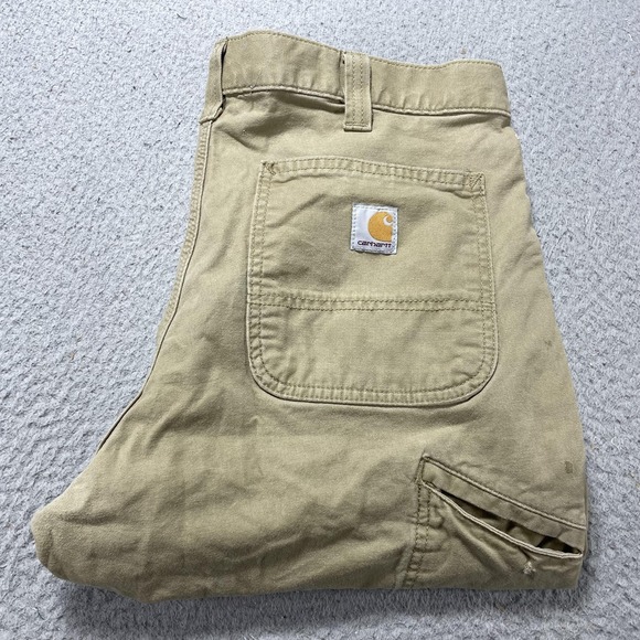 Carhartt Other - Carhartt Pants Mens 34x30 Beige Relaxed Fit Stretch Canvas Carpenter Workwear